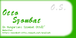 otto szombat business card